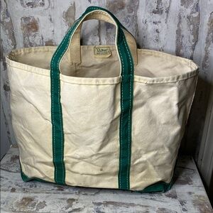 Vintage LL Bean Crinkle Cut Tag Boat & Tote